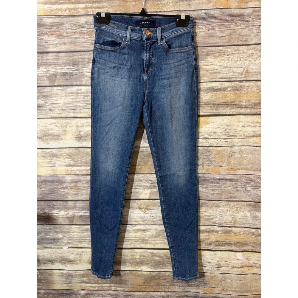 J Brand Maria High Rise Skinny Jeans Disclosure Blue Size 26 Mid Rise Stretch - Picture 2 of 7